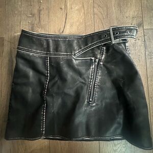 H&M Black Leather Skirt